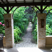 The path leading through the garden.